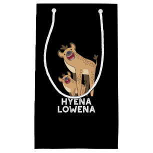 Hyena Lowena Funny Animal Hyena Pun Dark BG Klein Cadeauzakje
