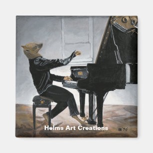 Hyena Piano Music Player Imaginaire Art Magnet