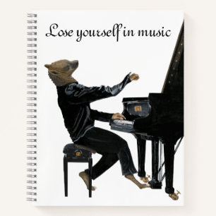 Hyena Piano Muziek Pianist Fantasy Art Notitieboek