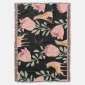 Hyena & Protea: donker  patroon Deken (Voorkant Verticaal)