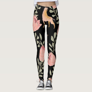Hyena & Protea: donker patroon Leggings