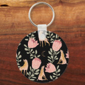 Hyena & Protea: donker  patroon Sleutelhanger (Achterkant)