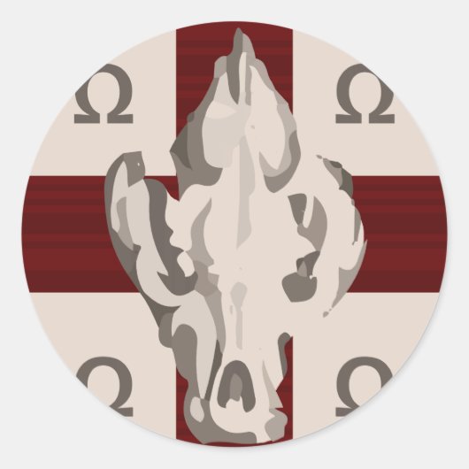 Hyena Shield Ronde Sticker (Voorkant)