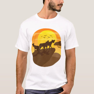 Hyena Silhouette Savanna Forest Art T-shirt