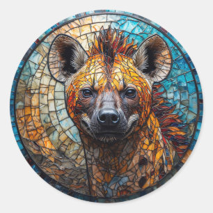 ✨ Hyena-wildlife-mozaïekkunst Ronde Sticker