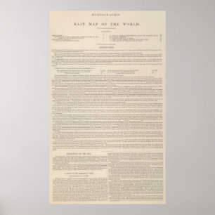 Hyetografische kaart of Regenkaart van de wereld Poster