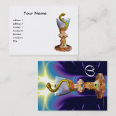 HYGEIA , APOTHEKER MONOGRAM. Blauw wit Visitekaartje (Voorkant / Achterkant)