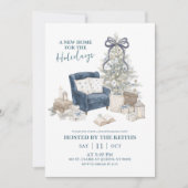 Hygge Blue Winter New Home for Holiday Invitation (Devant)