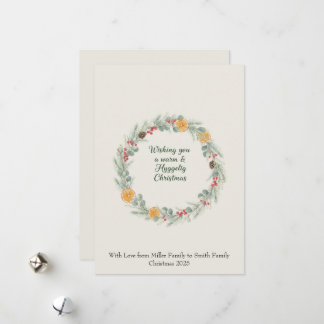 Hygge Christmas Wreath Card — Holiday Greetings Feestdagenkaart