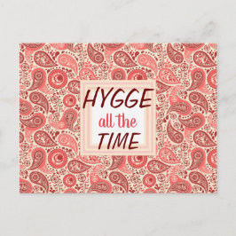 HYGGE de hele tijd Cozy Pink Paisley Briefkaart
