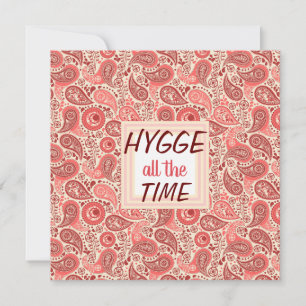 HYGGE de hele tijd Cozy Pink Paisley Card