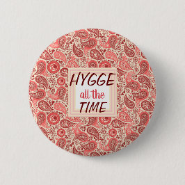 HYGGE de hele Tijd Cozy Pink Paisley knoop Ronde Button 5,7 Cm