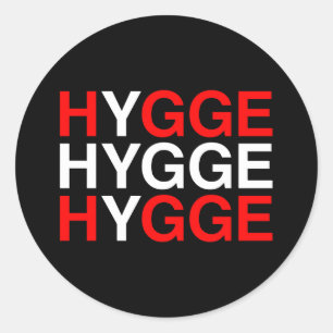 HYGGE Deense vlag Ronde Sticker