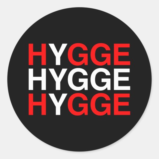 HYGGE Deense vlag Ronde Sticker (Voorkant)
