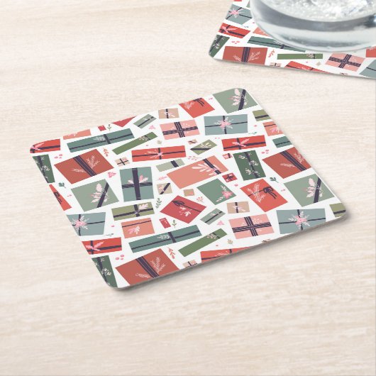 Hygge geschenken vierkante kartonnen onderzetter (Schuin)