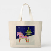 Hygge Horse met Pine Tree Canvas tas (Achterkant)