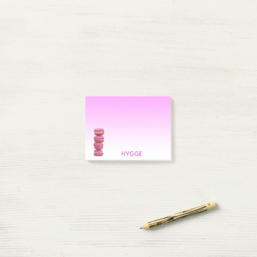 Hygge macarons roze wit post-it® notes (Op bureau)