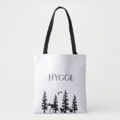Hygge met cartoonbomen en -dieren in zwart tote bag (Voorkant)