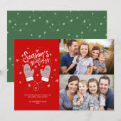 Hygge Mittens 2 Photo-kerstfeestkaartje Feestdagenkaart (Voorkant / Achterkant)