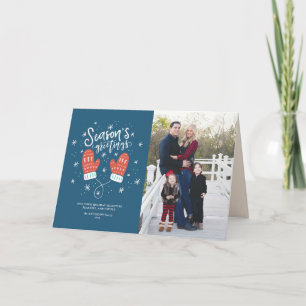 Hygge Mittens kerstfeestdag, gevouwen kaart