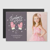 Hygge Mittens-kerstfeestdag — Magnetic Card (Voorkant / Achterkant)