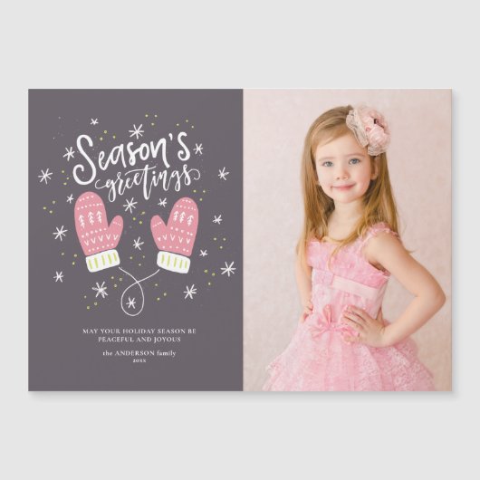 Hygge Mittens-kerstfeestdag — Magnetic Card (Voorkant)