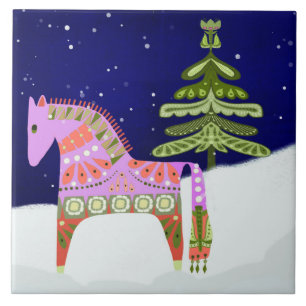 Hygge Paard en Boom Trivet Tegeltje