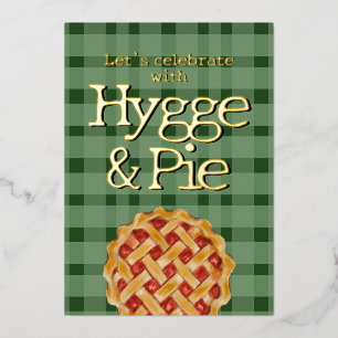 Hygge Scandinavische stijl geruite folie uitnodigi Feestdagenkaart