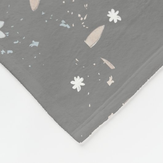 Hygge sneeuwbloemen fleece deken (Hoek)