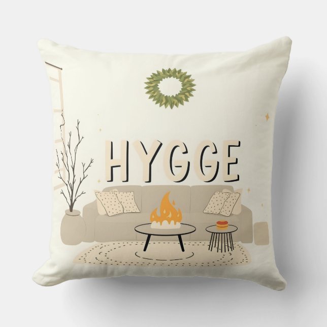 Hygge Throw Pillow | Cozy Scandinavian Home Decor Kussen (Voorkant)