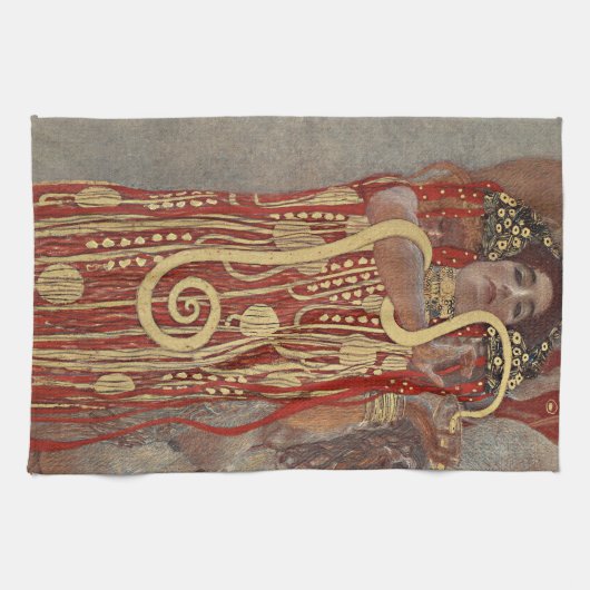 Hygiëne door Gustav Klimt, Art Nouveau Theedoek (Horizontaal)