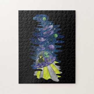 Hylaeus Bee met Alien in Space Galaxy sterpuzzel Legpuzzel
