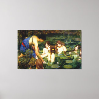 Hylas en de nimfen ~ John William Waterhouse Canvas Afdruk