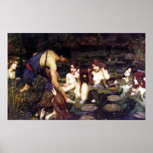 Hylas en de Nymphs, door John William Waterhouse Poster