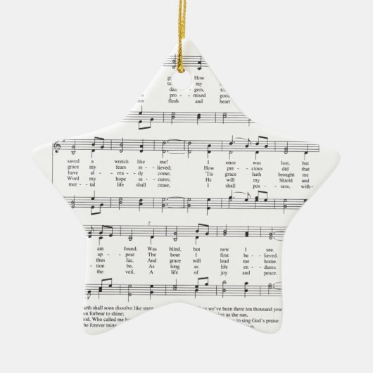 Hymn - Amazing Grace Keramisch Ornament (Voorkant)