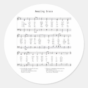 Hymn - Amazing Grace Ronde Sticker