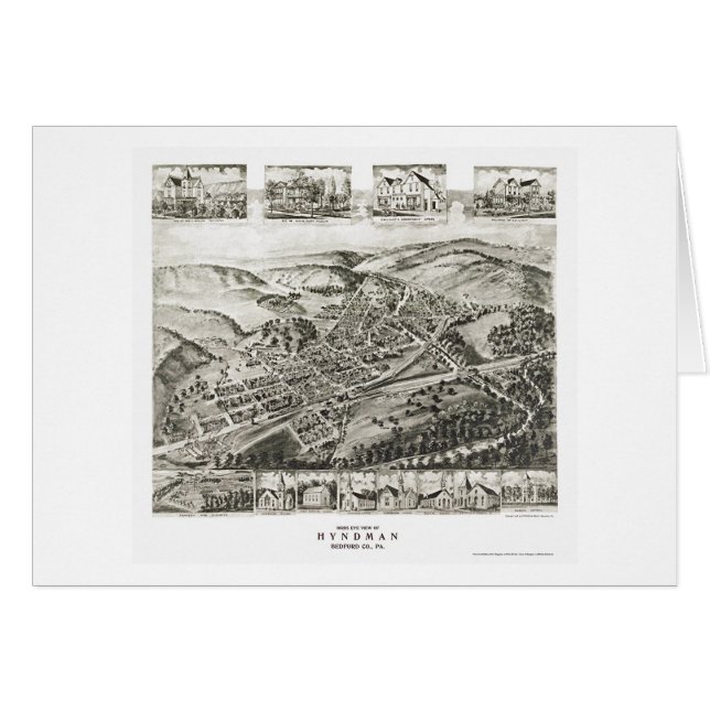 Hyndman, PA Panoramic Map - 1906 (Voorkant Horizontaal)