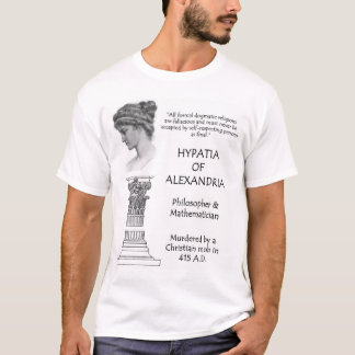 Hypatia van Alexandrië citaat over dogma T-shirt