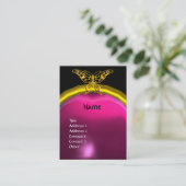 HYPER BUTTERFLES AMETHYST MONOGRAM geel roze Visitekaartje (Staand voorkant)