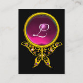 HYPER BUTTERFLES AMETHYST MONOGRAM geel roze Visitekaartje (Achterkant)