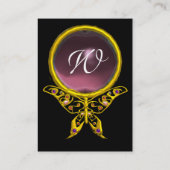 HYPER BUTTERFLES AMETHYST MONOGRAM geel roze Visitekaartje (Achterkant)
