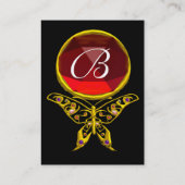 HYPER BUTTERFLES RUBY MONOGRAM zwart rood geel Visitekaartje (Achterkant)