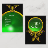 HYPER BUTTERFLY EMERALD MONOGRAM, groen geel Visitekaartje (Voorkant / Achterkant)