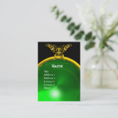 HYPER BUTTERFLY EMERALD MONOGRAM, groen geel Visitekaartje (Staand voorkant)