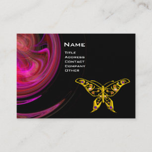 HYPER BUTTERFLY - felroze violet geel Visitekaartje