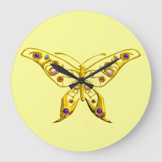 HYPER BUTTERFLY, geel Grote Klok (Voorkant)