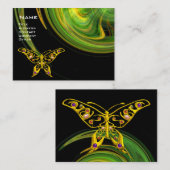 HYPER BUTTERFLY - helder oranje groen zwart geel Visitekaartje (Voorkant / Achterkant)