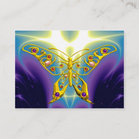 HYPER BUTTERFLY / LICHTE WAVES,Aqua Blue,Paars Visitekaartje (Achterkant)