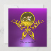HYPER BUTTERFLY MONOGRAM, gele topaz, paars Kaart (Voorkant)