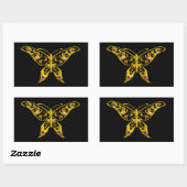 HYPER BUTTERFLY, zwart Rechthoekige Sticker (Vel)